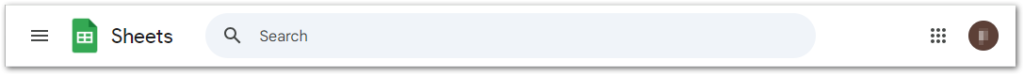 Google sheets top bar