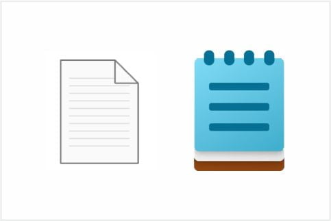 notepad and file icon