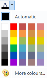 Wordpad Text Colour